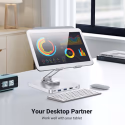 Techly Supporto per Tablet Hub Docking Station USB-C 8 in 1 - Vista aggiuntiva 8