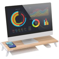 Techly ICA-MS 389 Supporti a parete per TV Scrivania Bianco, Legno