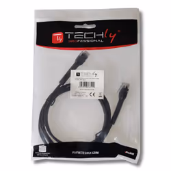 Techly ICOC U6A-BD-010B cavo di rete Nero 1 m Cat6a U/UTP (UTP)
