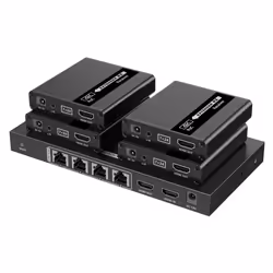 Techly IDATA EX-HL41TYP moltiplicatore AV Trasmettitore e ricevitore AV Nero