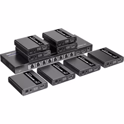Techly IDATA EX-HL81TYP, 3840 x 2160 Pixel, Trasmettitore e ricevitore AV, 70 m, Cablato, Nero, HDCP