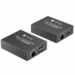 Techly IDATA HDMI-KVM372, Trasmettitore e ricevitore, Cablato, 70 m, Cat6, Cat6a, Cat7, 3840 x 2160 Pixel, 60 Hz
