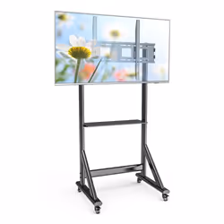 Techly Supporto da Pavimento TV LCD/LED 55-100" Altezza Regolabile con Mensola