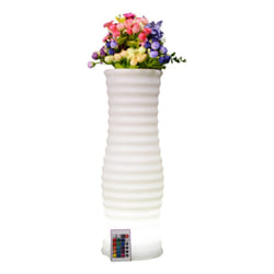 Techly I-LED FLOWERPOT vaso da fiori Bianco Plastica 1 pz