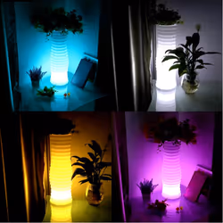 Techly I-LED FLOWERPOT vaso da fiori Bianco Plastica 1 pz