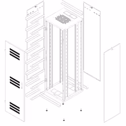 Techly I-CASE EE-6647B rack 47U Portapacchi a pavimento Nero