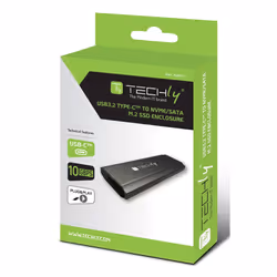 Techly I-CASE USB31C-NVME2 contenitore di unità di archiviazione Box esterno SSD Nero M.2