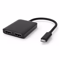 Techly IADAP USBC-HDMI2T4K, 0,15 m, USB tipo-C, 2 x HDMI, Maschio, Femmina, Dritto