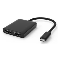 Techly IADAP USBC-HDMI2T4K cavo e adattatore video 0,15 m USB tipo-C 2 x HDMI Nero
