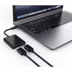 Techly IADAP USBC-HDMI2T4K cavo e adattatore video 0,15 m USB tipo-C 2 x HDMI Nero