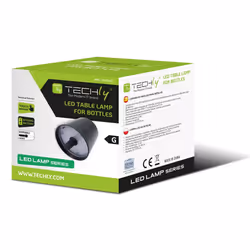 Techly I-LAMP-BOTTLE luce ad ombra Camera da letto, Cafe, Sala da pranzo, Hotel, Cucina, Soggiorno, Ristorante Nero Acrilonitrile butadiene stirene (ABS), Gomma termoplastica (TPR)
