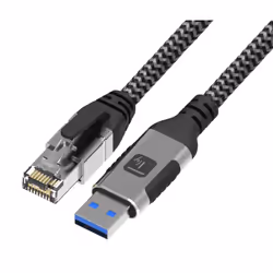 Techly Cavo USB 3.2 Tipo A Maschio a Ethernet RJ45 Maschio 1m, 1 m, Cat6, F/UTP (FTP), USB Type-A/USB Type-C, RJ-45, Nero, Ar ...