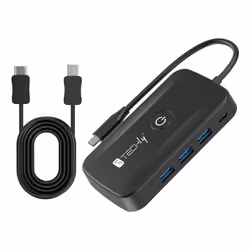 Techly Adattatore Video Extender Wireless con Hub USB-C 5-IN-1, 1920 x 1080 Pixel, Trasmettitore e ricevitore AV, 30 m, Wirel ...