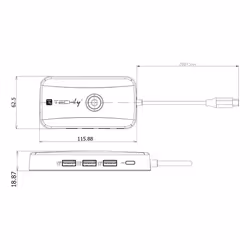Techly Adattatore Video Extender Wireless con Hub USB-C 5-IN-1