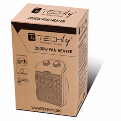Techly IC-HEAT001 stufetta elettrica Interno Bianco 2000 W Riscaldatore ambiente elettrico con ventilatore