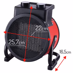 Techly IC-HEAT002 stufetta elettrica Interno e esterno Nero, Rosso 2400 W Riscaldatore ambiente elettrico con ventilatore