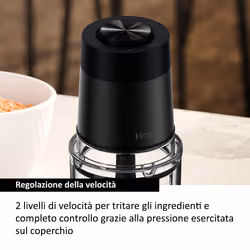 Haier Tritatutto I-Master Serie 5 Nero, 4 lame in acciaio inox, 2 livelli di velocità, Ciotola in vetro 0,5 L - Vista aggiuntiva 4