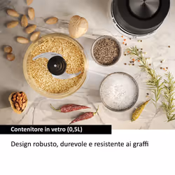 Haier Tritatutto I-Master Serie 5 Nero, 4 lame in acciaio inox, 2 livelli di velocità, Ciotola in vetro 0,5 L - Vista aggiuntiva 5