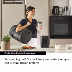 Haier Frullatore I-Master Serie 5 Obsidian grey, 6 lame in acciaio inox, Caraffa in vetro da 2 L, 3 programmi preimpostati, Personal Jug incluso - Vista aggiuntiva 5