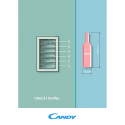 Candy CWC 021 M/NF Cantinetta vino con compressore Libera installazione Nero 21 bottiglia/bottiglie - Vista aggiuntiva 7
