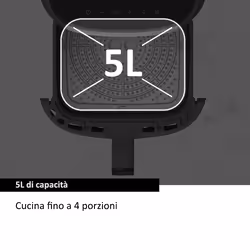 Haier HAF5P 011 Singolo 5 L Indipendente 1500 W Friggitrice ad aria calda Nero - Vista aggiuntiva 6