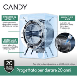 Candy GWD 496B8-S lavasciuga Libera installazione Caricamento frontale Bianco D