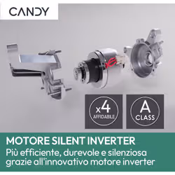 Candy GWD 496B8-S lavasciuga Libera installazione Caricamento frontale Bianco D - Vista aggiuntiva 2