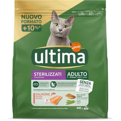 Ultima - crocchette per gatto adulto 1-10 anni 440 gr gusto salmone per gatti sterilizzati