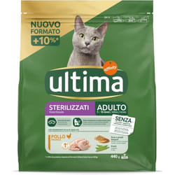 Crocchette per gatto adulto 1-10 anni 440 gr gusto pollo per gatti sterilizzati - Ultima