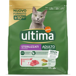 Crocchette per gatto adulto 1-10 anni 440 gr gusto manzo per gatti sterilizzati - Ultima