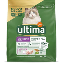 Crocchette hairball gusto tacchino per gatti sterilizzati 440 gr previene palline di pelo okx - Ultima