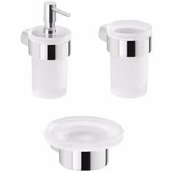 Set 3 accessori da bagno a muro in ottone cromato e vetro Pirenei di Gedy Funzionalità, praticità e stile sono i cardini dell ...