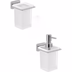 Set 2 accessori da bagno a muro in ottone cromato e vetro Atena di Gedy Funzionalità, praticità e stile sono i cardini dell’a ...