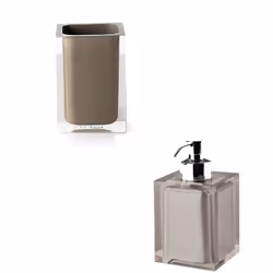 Set accessori da bagno in resina colore Tortora Serie Rainbow di Gedy Funzionalità, praticità e stile sono i cardini dell’azi ...