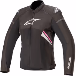 Alpinestars Stella T-GP Plus V3 Air Giacca tessile da donna, nero-bianco-rosa, dimensione XS per donne