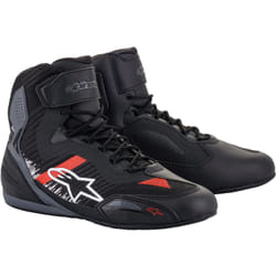 Alpinestars Faster-3 Rideknit Scarpe da moto, nero-grigio-rosso, dimensione 42 43 per uomo