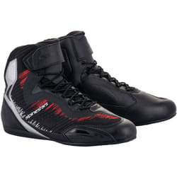 Alpinestars Faster-3 Rideknit Scarpe da moto, nero-rosso-argento, dimensione 47 per uomo