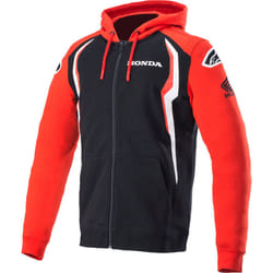 Alpinestars Honda Felpa con cappuccio zip, nero-rosso, dimensione 2XL per uomo
