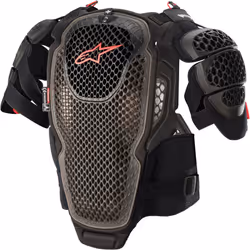 Alpinestars A-6 Protezione toracica, nero-rosso, dimensione XL 2XL per uomo