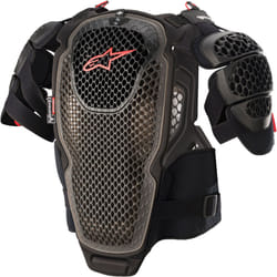 Alpinestars A-6 Protezione toracica, nero-rosso, dimensione XL 2XL per uomo