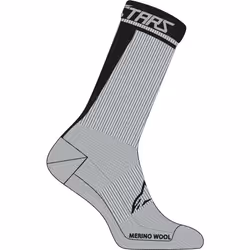 Alpinestars Merino 24 Calze da bicicletta, nero-grigio, dimensione L per uomo