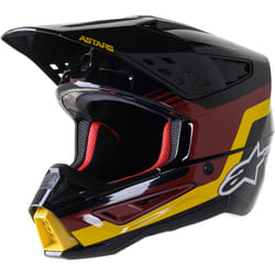 Alpinestars SM5 Venture Casco Motocross, nero-rosso-giallo, dimensione S per uomo
