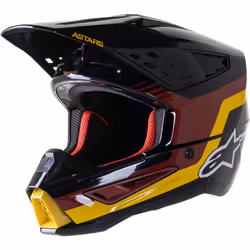 Alpinestars SM5 Venture Casco Motocross, nero-rosso-giallo, dimensione S per uomo