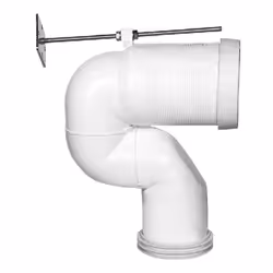 Curva tecnica per vaso traslato con scarico a pavimento da 16 a 25 cm completa di guarnizione e staffa di fissaggio a parete  ...