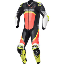 Alpinestars GP Tech 4 Costume intero in pelle per moto, nero-rosso-giallo, dimensione 48 per uomo
