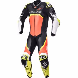 Alpinestars GP Tech 4 Costume intero in pelle per moto, nero-rosso-giallo, dimensione 48 per uomo