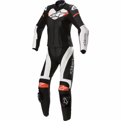Alpinestars Stella GP Plus Ladies Two Piece Tuta in pelle per moto, nero-bianco-rosso, dimensione 48 per donne