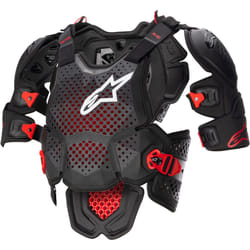 Alpinestars A-10 V2 Protezione toracica, nero-rosso, dimensione XL 2XL per uomo