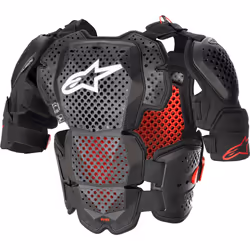 Alpinestars A-10 V2 Protezione toracica, nero-rosso, dimensione XL 2XL per uomo
