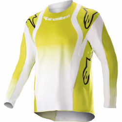 Alpinestars Racer Push Maglia Motocross Giovanile, bianco-giallo, dimensione M